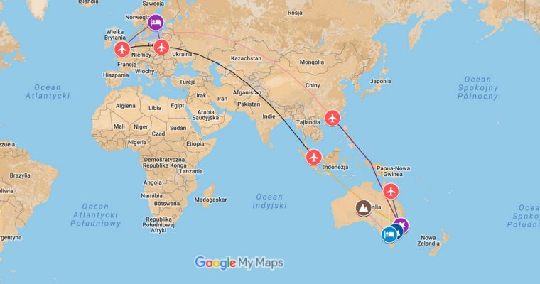 Australia – mapa podróży